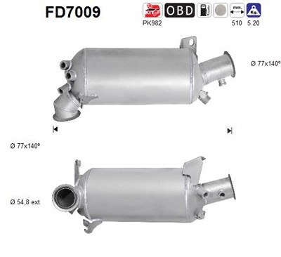 Fppl Ruß-/Partikelfilter, Abgasanlage [Hersteller-Nr. FD7009] für VW von FPPL