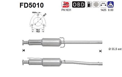 Fppl Ruß-/Partikelfilter, Abgasanlage [Hersteller-Nr. FD5010] für Saab von FPPL