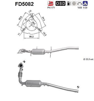 Fppl Ruß-/Partikelfilter, Abgasanlage [Hersteller-Nr. FD5082] für Ford von FPPL