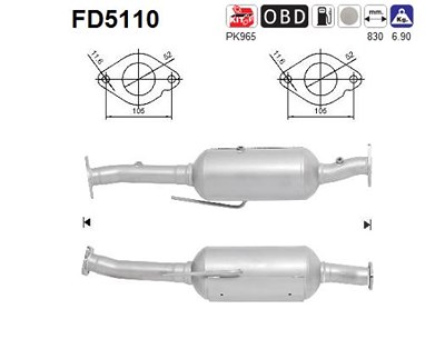 Fppl Ruß-/Partikelfilter, Abgasanlage [Hersteller-Nr. FD5110] für Ford von FPPL