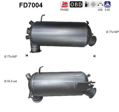 Fppl Ruß-/Partikelfilter, Abgasanlage [Hersteller-Nr. FD7004] für VW von FPPL