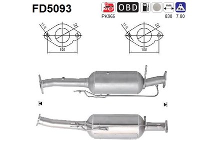 Fppl Ruß-/Partikelfilter, Abgasanlage [Hersteller-Nr. FD5093] für Ford von FPPL
