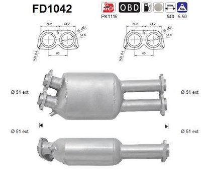Fppl Ruß-/Partikelfilter, Abgasanlage [Hersteller-Nr. FD1042] für BMW von FPPL