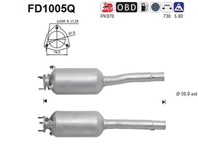 Fppl Ruß-/Partikelfilter, Abgasanlage [Hersteller-Nr. FD1005Q] für Fiat von FPPL