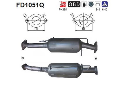 Fppl Ruß-/Partikelfilter, Abgasanlage [Hersteller-Nr. FD1051Q] für Ford von FPPL