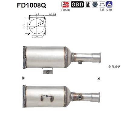 Fppl Ruß-/Partikelfilter, Abgasanlage [Hersteller-Nr. FD1008Q] für Citroën, Fiat, Lancia, Peugeot von FPPL