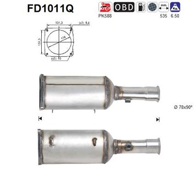 Fppl Ruß-/Partikelfilter, Abgasanlage [Hersteller-Nr. FD1011Q] für Citroën, Fiat, Lancia, Peugeot von FPPL
