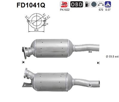 Fppl Ruß-/Partikelfilter, Abgasanlage [Hersteller-Nr. FD1041Q] für Renault von FPPL
