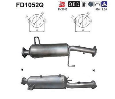 Fppl Ruß-/Partikelfilter, Abgasanlage [Hersteller-Nr. FD1052Q] für Mitsubishi von FPPL