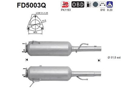 Fppl Ruß-/Partikelfilter, Abgasanlage [Hersteller-Nr. FD5003Q] für Fiat von FPPL