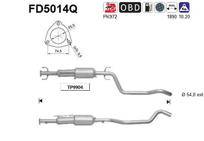 Fppl Ruß-/Partikelfilter, Abgasanlage [Hersteller-Nr. FD5014Q] für Opel, Vauxhall von FPPL