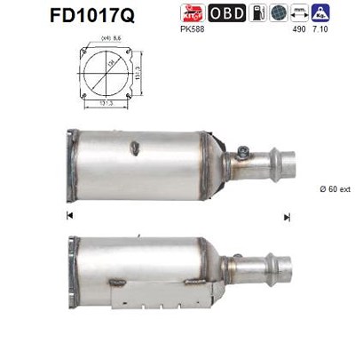 Fppl Ruß-/Partikelfilter, Abgasanlage [Hersteller-Nr. FD1017Q] für Peugeot von FPPL