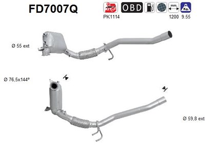 Fppl Ruß-/Partikelfilter, Abgasanlage [Hersteller-Nr. FD7007Q] für Audi, Seat, Skoda, VW von FPPL