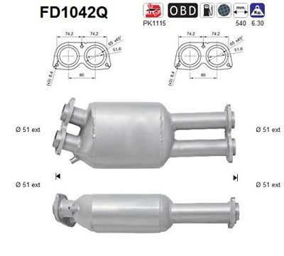 Fppl Ruß-/Partikelfilter, Abgasanlage [Hersteller-Nr. FD1042Q] für BMW von FPPL