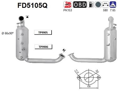 Fppl Ruß-/Partikelfilter, Abgasanlage [Hersteller-Nr. FD5105Q] für Ford von FPPL