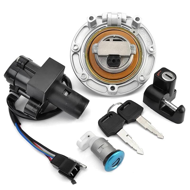 FPQOVV Motorrad Zündschlüssel Schalter Kompatibel Mit CB400 CB400SF 1992 1993 1994 1995 1996 1994 1998 Motorrad-Tankdeckel Zündschalter Startschalter Teile Sperrschlüssel-Kit-Abdeckung von FPQOVV