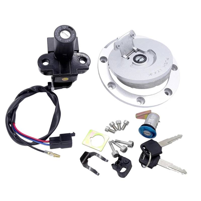 FPQOVV Motorrad Zündschlüssel Schalter Kompatibel Mit CB400 VT250 CB750 VFR400 1992 1993 1994 1995 1996 1997 1998 Zündschlossschloss Tankdeckelabdeckung Griffschlösser Schlüssel Motorradzubehör von FPQOVV