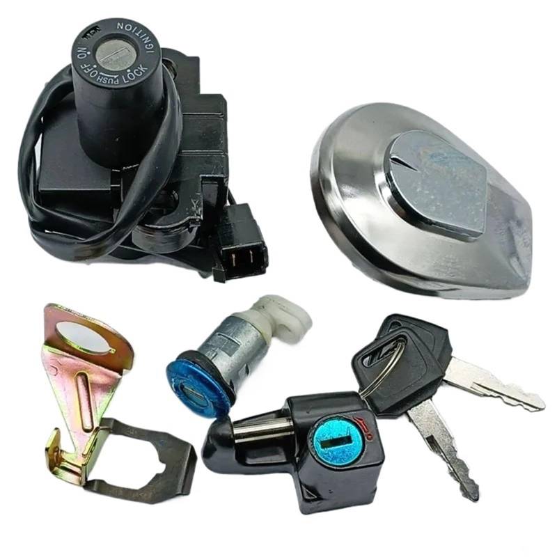 FPQOVV Motorrad Zündschlüssel Schalter Kompatibel Mit CB750 Nighthawk 1991 1992 1993 1994 1995 1996 1997 1998 1999 2000 2001 2002 2003 Motorrad-Zündschloss-Sperrschloss-Set 35010-MW3-830 von FPQOVV