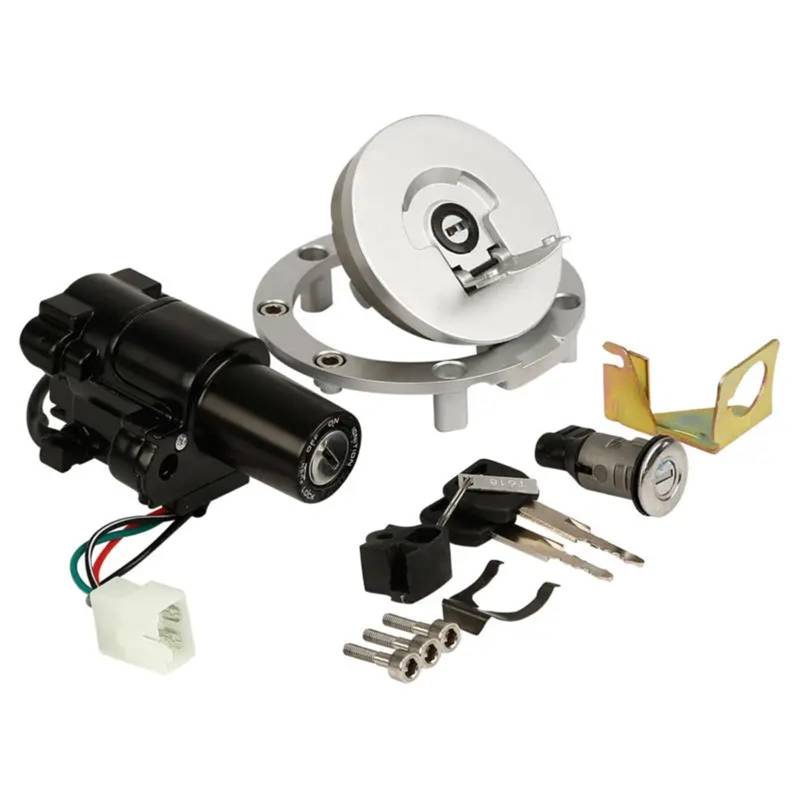 FPQOVV Motorrad Zündschlüssel Schalter Kompatibel Mit CB900 Für CB919 Für CB900F 2002 2003 2004 2005 2006 2007 Motorradzubehör Startschalterteile Schalterschloss Tankdeckelschlüsselsatz von FPQOVV