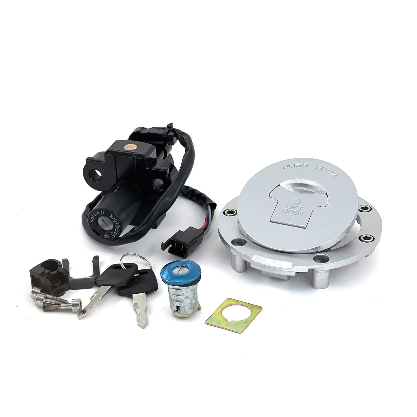FPQOVV Motorrad Zündschlüssel Schalter Kompatibel Mit CBR250 MC19 1988 1989 Motorrad-Zündschlossschloss Tankdeckelabdeckung Schlüsselschalterschloss Startschalterteile Motorradzubehör FPQOVV Motorrad Zündschlüssel Schalter Kompatibel Mit CBR250 MC19 1988 1989 Motorrad-Zündschlossschloss Tankdeckelabdeckung Schlüsselschalterschloss Startschalterteile Motorradzubehör von FPQOVV