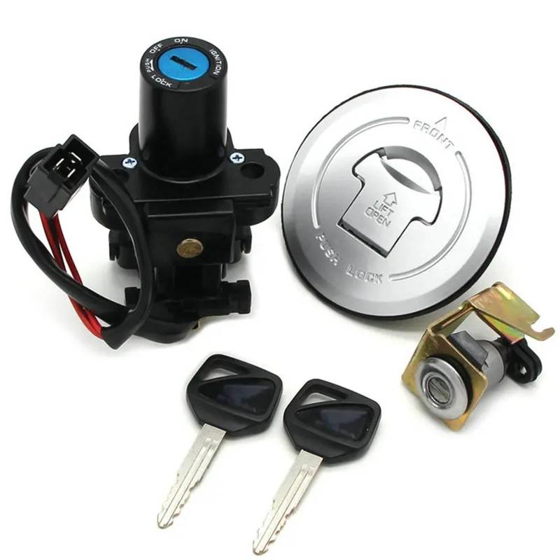 FPQOVV Motorrad Zündschlüssel Schalter Kompatibel Mit CBR250RA Für CBR250R 2011 2012 2013 Motorrad -Zündstartschalter Tasten Lock Draht Socket Taste Startschalterteile Baugruppe von FPQOVV