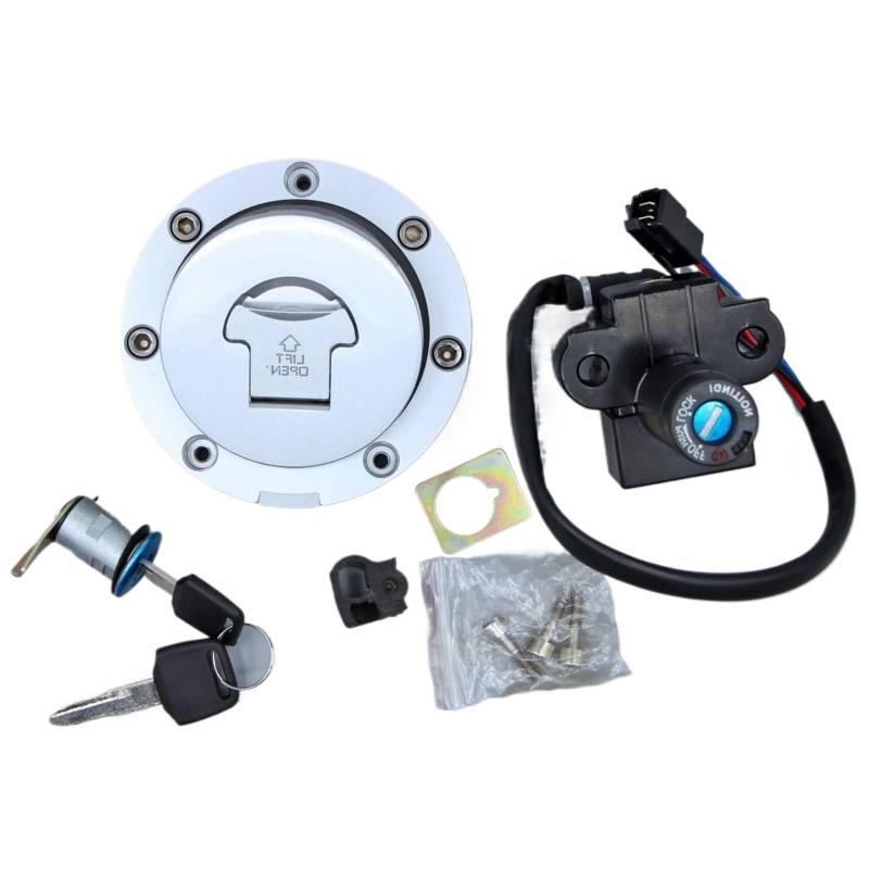 FPQOVV Motorrad Zündschlüssel Schalter Kompatibel Mit CBR400 NC23 NC29 1986 1987 1988 1989 1990 1991 1992 1993 1994 Motorrad-Zündschloss-Abdeckungsschloss, Tankdeckel-Schlüsselsatz-Zubehör von FPQOVV