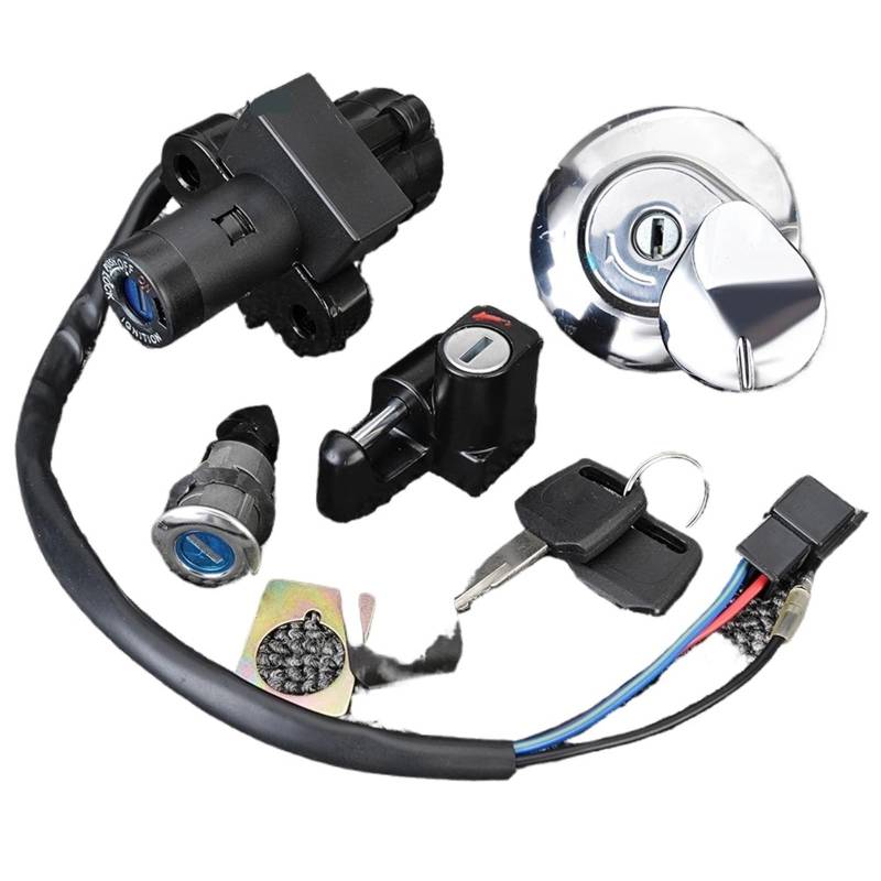 FPQOVV Motorrad Zündschlüssel Schalter Kompatibel Mit CL400 1999 Motorrad-Tankdeckel, Zündschloss-Abdeckung, Sperrschlüssel, Tankdeckel-Set, Zubehör, Startschalter-Teile, Abdeckungsbaugruppe von FPQOVV