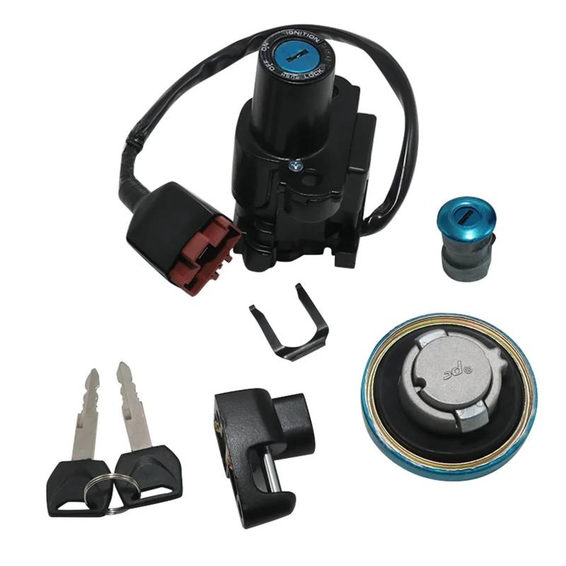 FPQOVV Motorrad Zündschlüssel Schalter Kompatibel Mit CRF250 CRF250M 2014 2015 2016 Motorradzündungsstartschaltschalter Tasten Lock Wire Socket Taste Montage Abdeckung 35010-KZZ-901 von FPQOVV