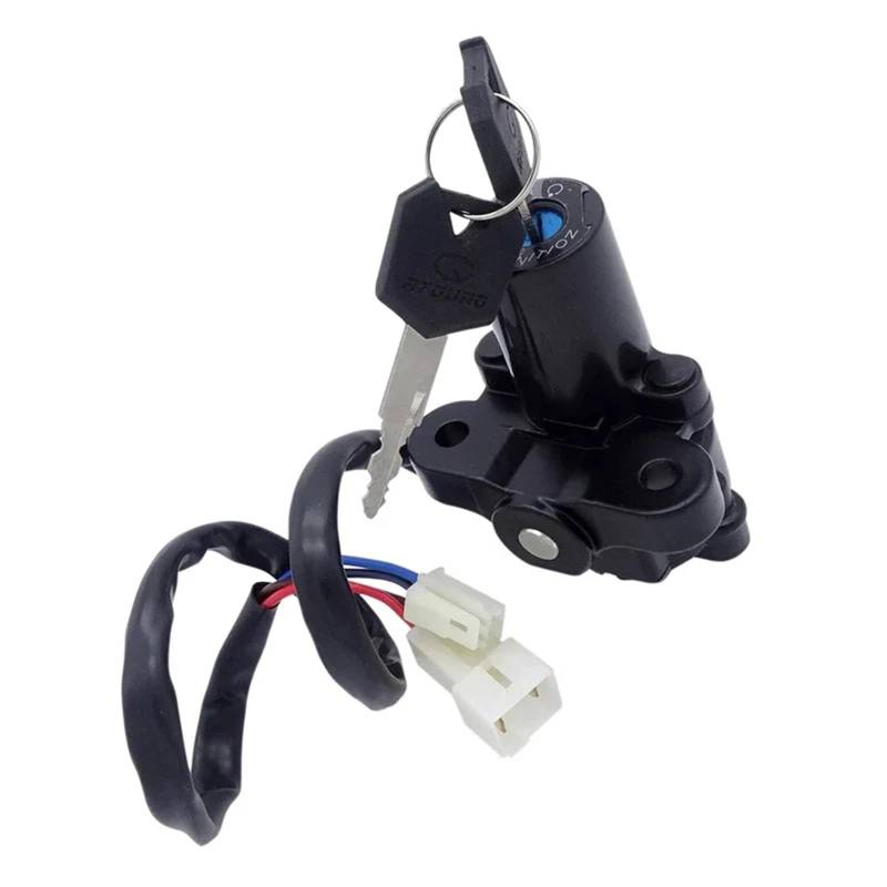 FPQOVV Motorrad Zündschlüssel Schalter Kompatibel Mit FZ6 2004 2005 2006 2007 2008 2009 2010 Motorrad-Tankdeckel Zündschloss-Sperrschlüssel-Kit Kappe Motorrad-Zubehörabdeckung von FPQOVV