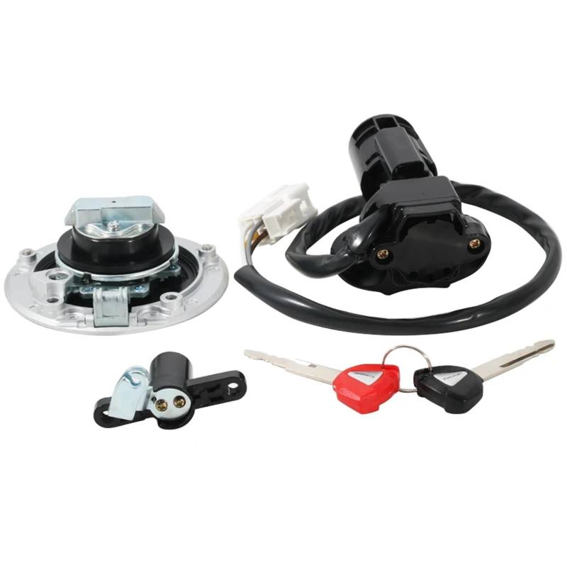 FPQOVV Motorrad Zündschlüssel Schalter Kompatibel Mit Für ER-6N ER650 2012 2013 2014 2015 2016 Zündschalter Tankdeckel Schlüsselsatz Kappe Motorradzubehör 27045-5452 von FPQOVV