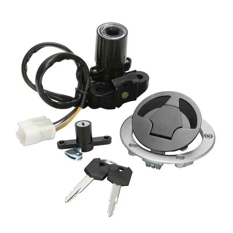 FPQOVV Motorrad Zündschlüssel Schalter Kompatibel Mit Für Ninja ZX6R Für ZX636 2013 2014 2015 2016 2017 2018 Motorrad-Tankdeckelschloss Zündschloss-Sperr-Kits-Abdeckung von FPQOVV