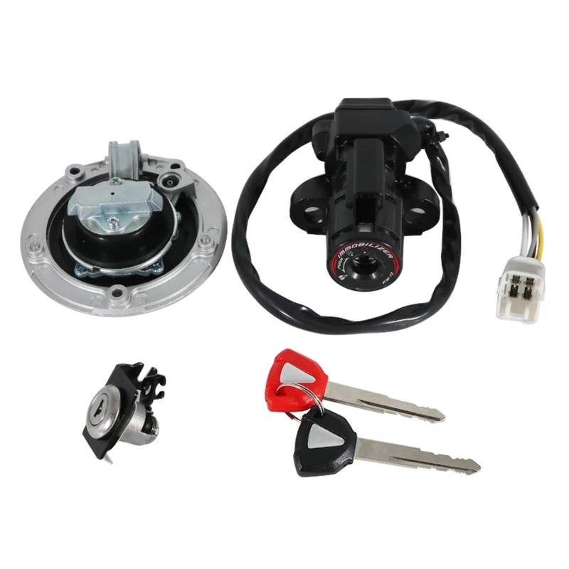 FPQOVV Motorrad Zündschlüssel Schalter Kompatibel Mit Für Z1000SX ZX1000 2011 2012 2013 2014 2015 2016 Motorrad-Zündschlüsselschalter Tankdeckel-Verriegelungssatz 27005-0555 51049-0039 von FPQOVV