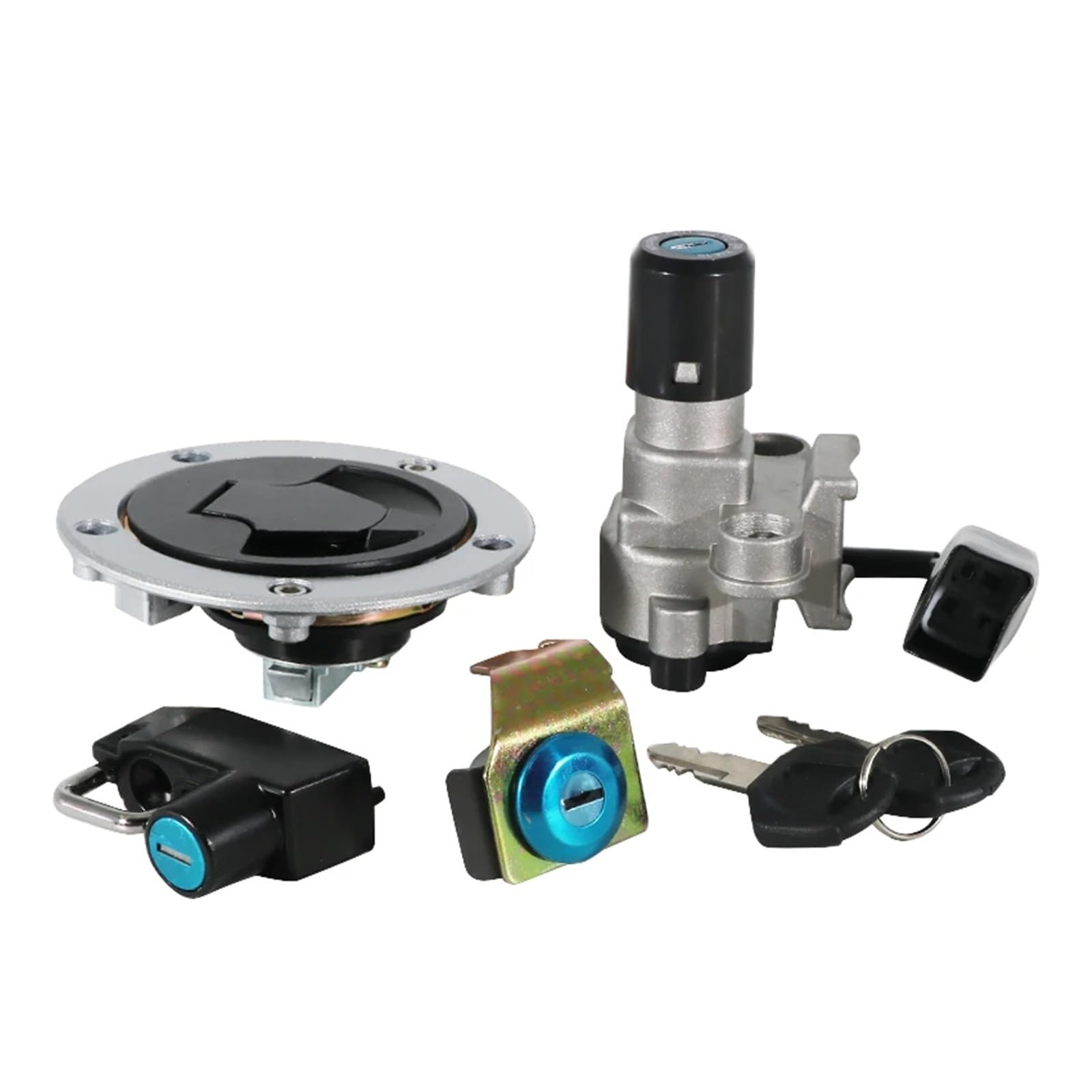 FPQOVV Motorrad Zündschlüssel Schalter Kompatibel Mit Für Z125 PRO BR125 2020 2021 2022 2023 Motorrad-Zündschalter-Set, Montage, Tankdeckel-Schlossschlüsselsatz 27005-0685 27016-5415 von FPQOVV