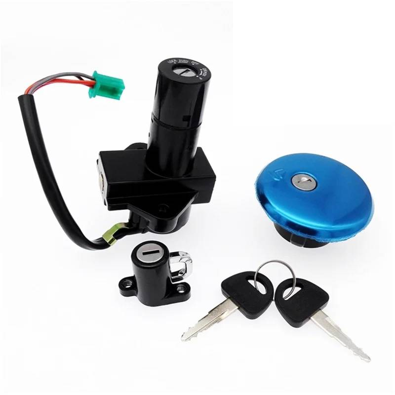 FPQOVV Motorrad Zündschlüssel Schalter Kompatibel Mit Suzuki Für GN250 1985 1986 1987 1988 1989 1990-2000 2001 Motorradschloss-Set Zündschlossschloss Tankdeckelabdeckung Zubehör von FPQOVV