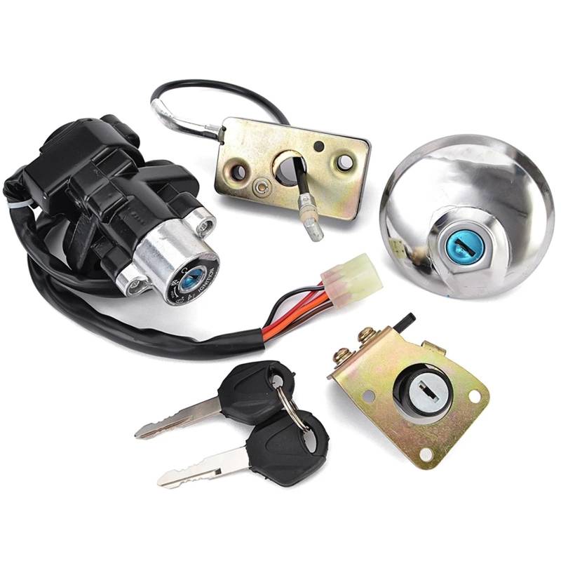 FPQOVV Motorrad Zündschlüssel Schalter Kompatibel Mit Suzuki Für GZ125 1998 1999 2000 2001 2002 2003 Motorrad-Zündgerät, Tankdeckel, Zündschloss, Schlüssel, Zubehörabdeckung von FPQOVV
