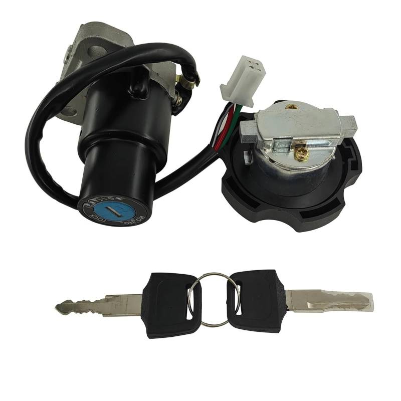 FPQOVV Motorrad Zündschlüssel Schalter Kompatibel Mit TW200 2003 2004 2005 2006 2007 2008 2009 2010 2011 2012 2013 2014 2015 2016 2017 Motorrad-Zündschloss-Sperrschlüsselabdeckung von FPQOVV