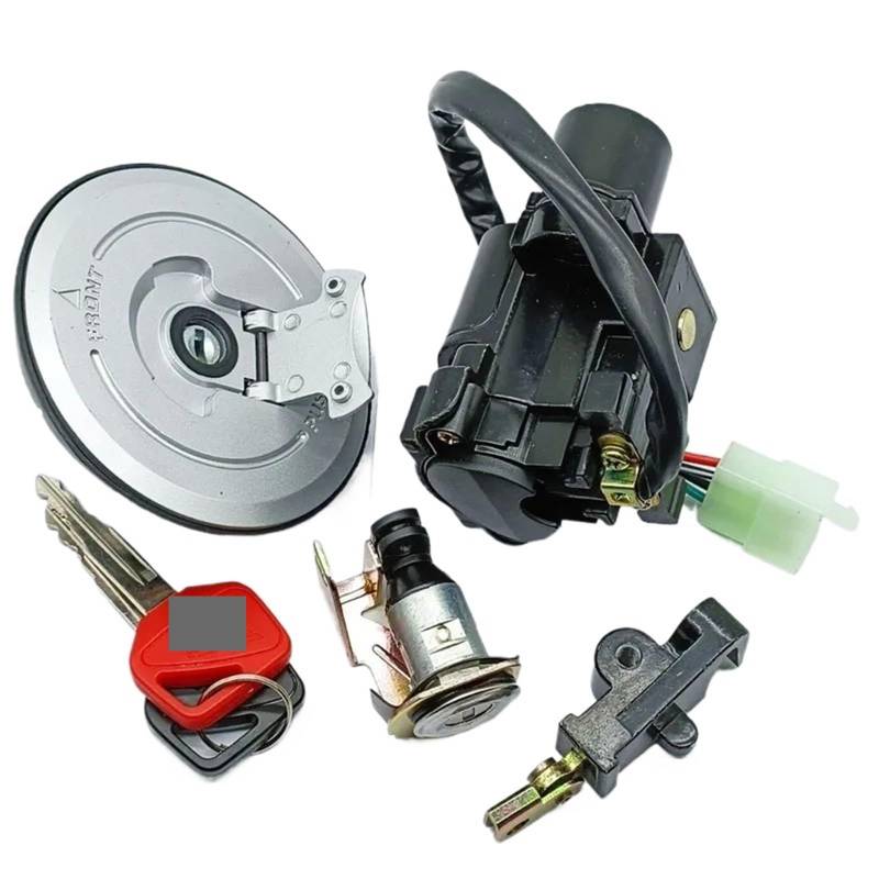 FPQOVV Motorrad Zündschlüssel Schalter Kompatibel Mit XLV650 XL650 Für Transalp 2000 2001 2002 2003 2004 2005 2006 Motorrad-Zündschloss-Sperre Tankdeckel-Set Sperrschlüssel 35010-MCB-610 von FPQOVV