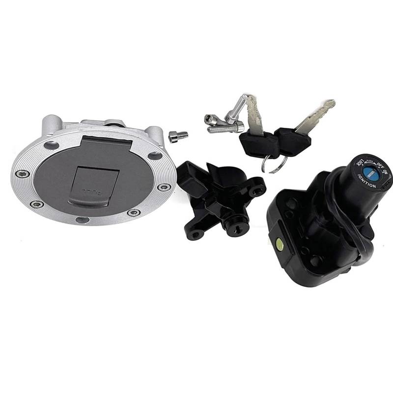 FPQOVV Motorrad Zündschlüssel Schalter Kompatibel Mit YZF600 1996 1997 1998 1999 2000 2001 2002 2003 Motorrad-Zündschloss-Baugruppe, Tankdeckel, Schlüsselabdeckung, Schloss-Set, Zubehör von FPQOVV