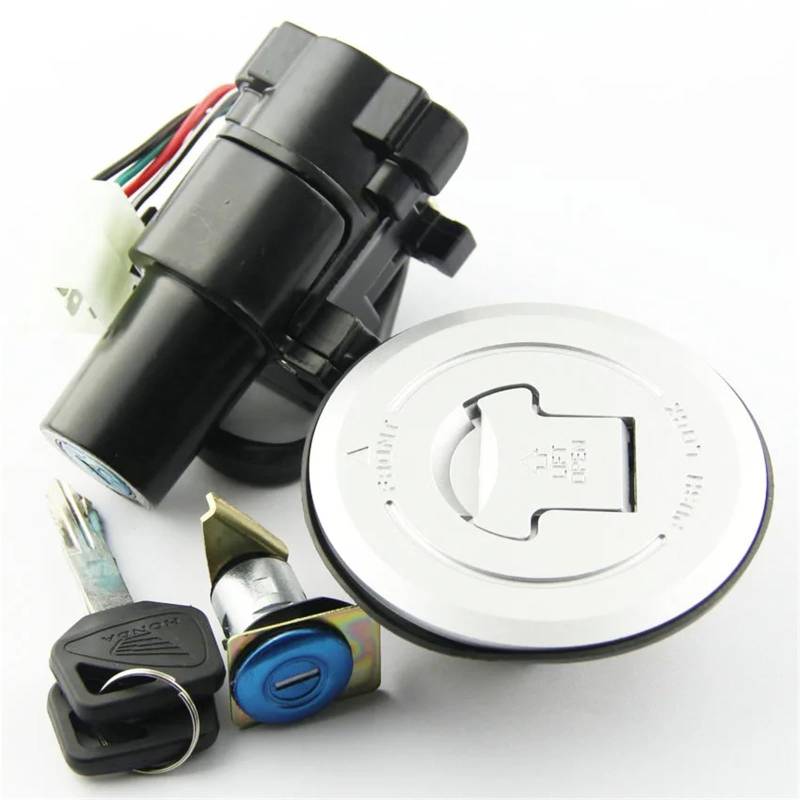 Motorrad Zündschlüssel Schalter Kompatibel Mit FMX 650 2005 2006 Motorradzubehör Zündschalter Tankdeckel-Schlossschalter-Schlüsselsatz Geräteschlüssel-Montageabdeckung 35010-MFC-640 von FPQOVV