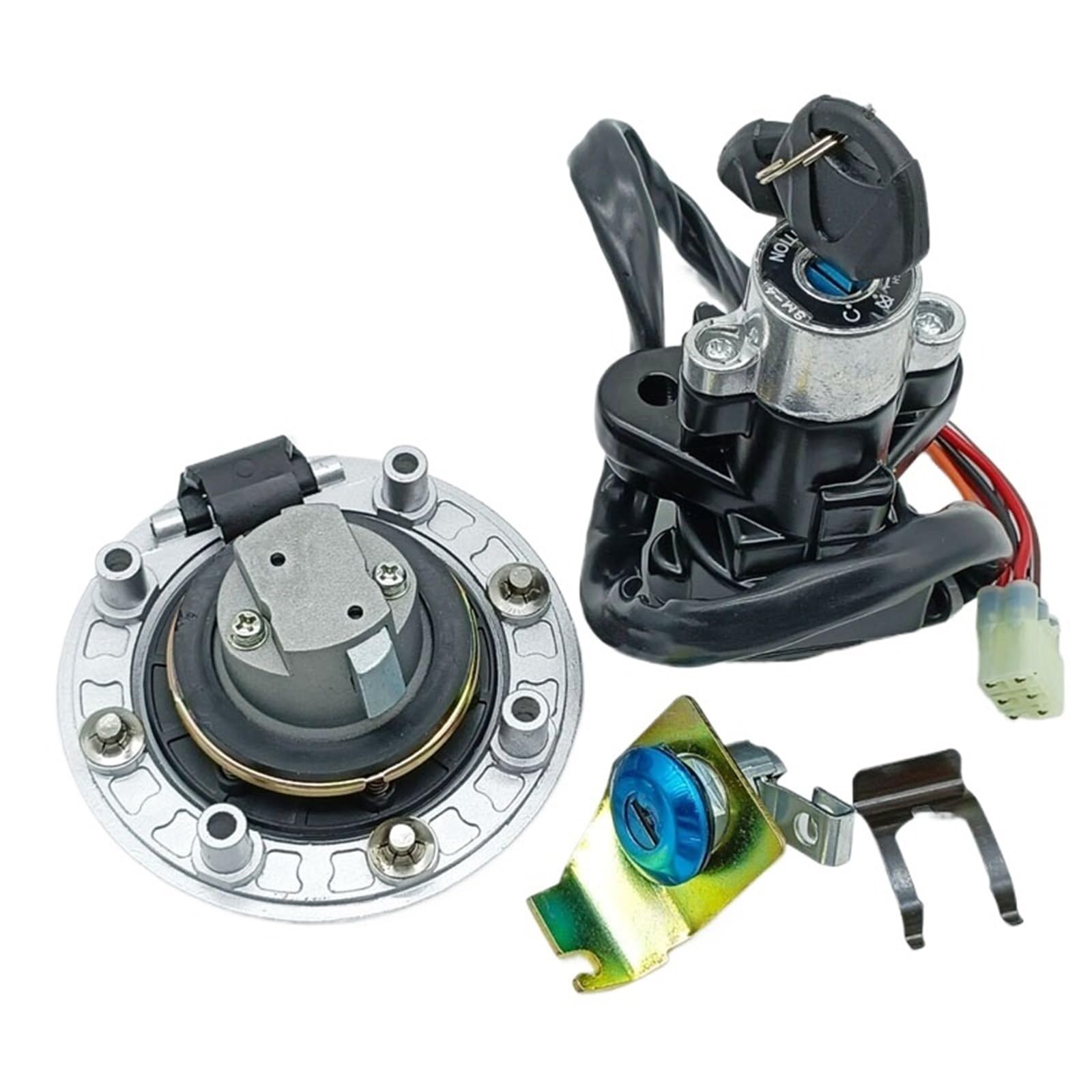 Motorrad Zündschlüssel Schalter Kompatibel Mit Suzuki Für GSXR750 2000 2001 2002 2003, Motorrad-Zündschalter-Set, Montage, Tankdeckel-Abdeckung, Schlüsselsperre, Schlüsselsatz, Abdeckungszubehör Motorrad Zündschlüssel Schalter Kompatibel Mit Suzuki Für GSXR750 2000 2001 2002 2003, Motorrad-Zündschalter-Set, Montage, Tankdeckel-Abdeckung, Schlüsselsperre, Schlüsselsatz, Abdeckungszubehör von FPQOVV