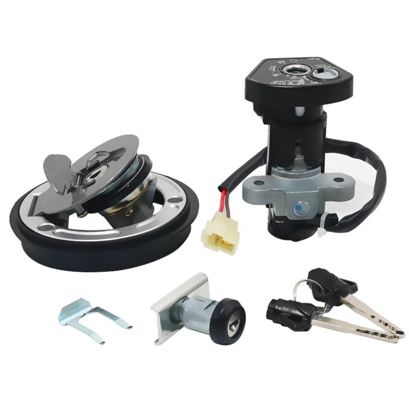 Motorrad Zündschlüssel Schalter Kompatibel Mit YZF Für R15 Für YZF155 2019 2020 2021 Motorrad-Zündschalter Lenkschlosskappen-Set Zubehör BK6-XH250-01 B0T-H2501-00 von FPQOVV