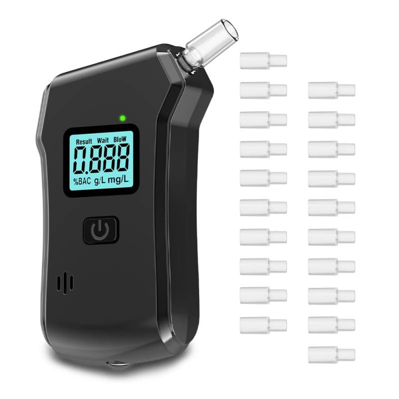 Tragbarer Alkoholtester, zertifiziert, professioneller Alkoholtester mit digitalem LCD-Display und Chip mit hoher Empfindlichkeit, Genauigkeit der Grade, tragbarer Alkoholtest für den privaten und von Eaasok