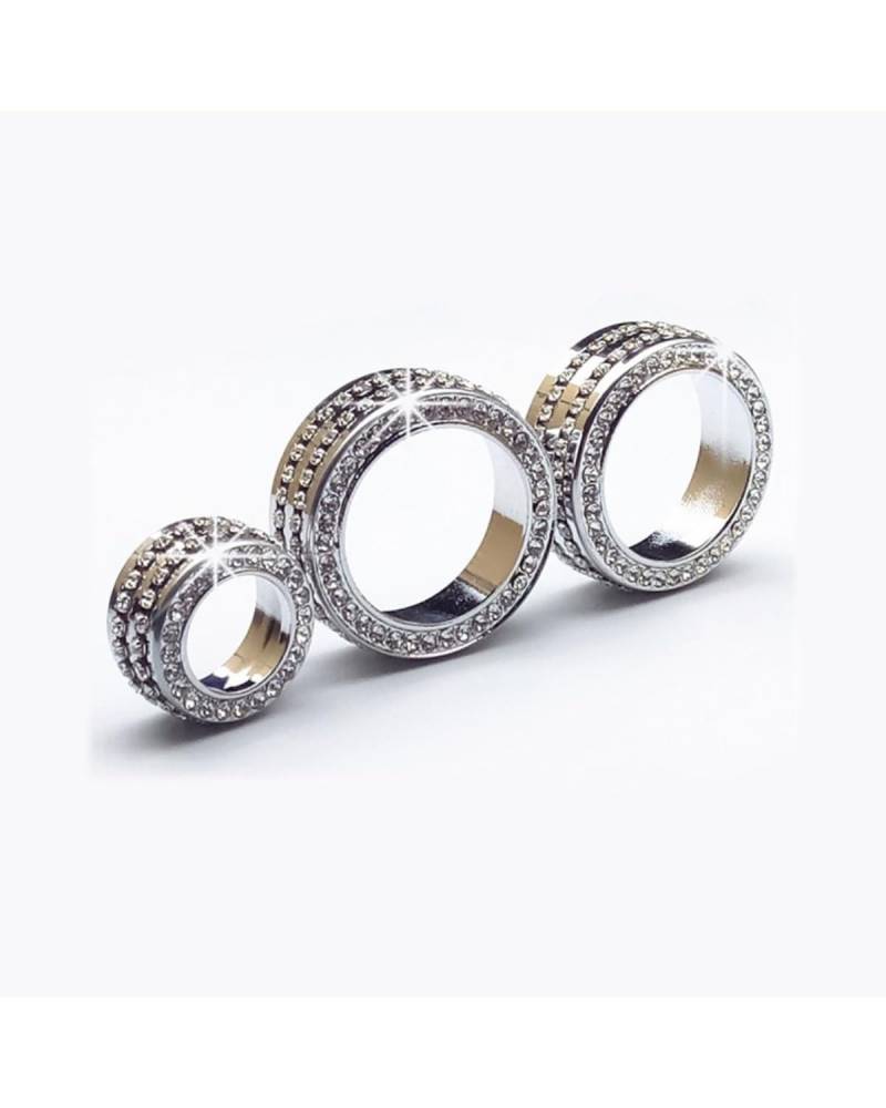 Klimaanlage Control Modul Für 3er Klimaanlage Knopf Hand-Set Diamant Knopf Ring Heizung Regler(Silver) von FQYYWL