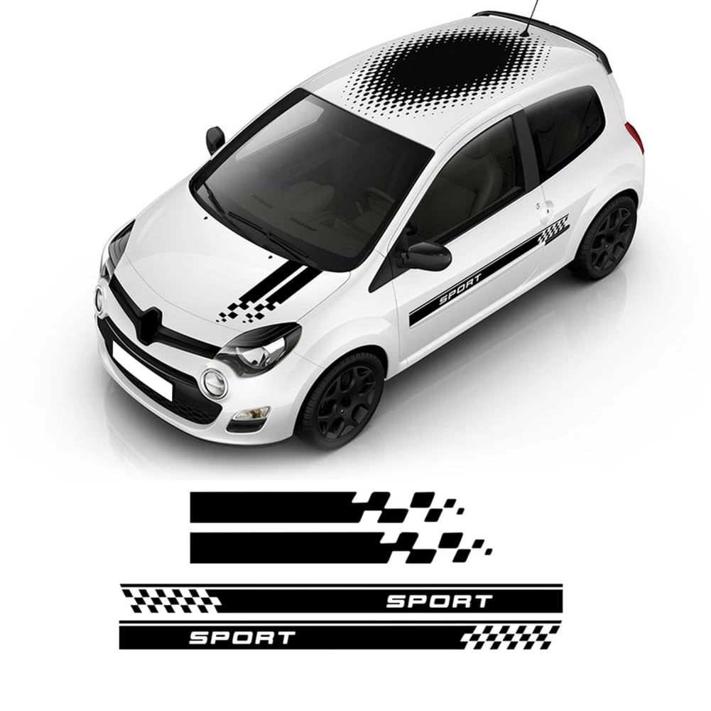 Racing Sport Tür Seitenstreifen Rock Aufkleber Motorhaube Aufkleber Motorabdeckung, für R=enault, für Megane, für Clio, für Twingo, für Sandero Zubehör Racing Sport Tür Seitenstreifen Rock Aufkleber Motorhaube Aufkleber Motorabdeckung, für R=enault, für Megane, für Clio, für Twingo, für Sandero Zubehör von FRALHQFL