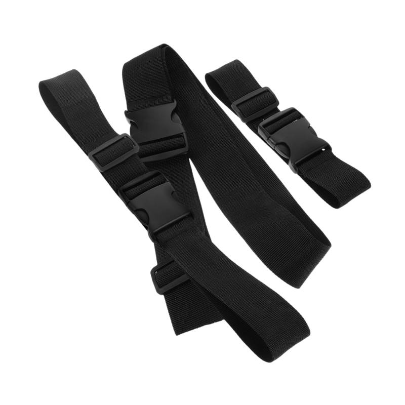 FRCOLOR 3 Stück Gurte Für Gepäck Koffergurt Gepäckbefestigungsgurt Hochleistungs Gepäckgurt Gepäckpackgurte Gepäcksicherungsgurt Gepäckschnallengurt Schwarzes Nylon von FRCOLOR