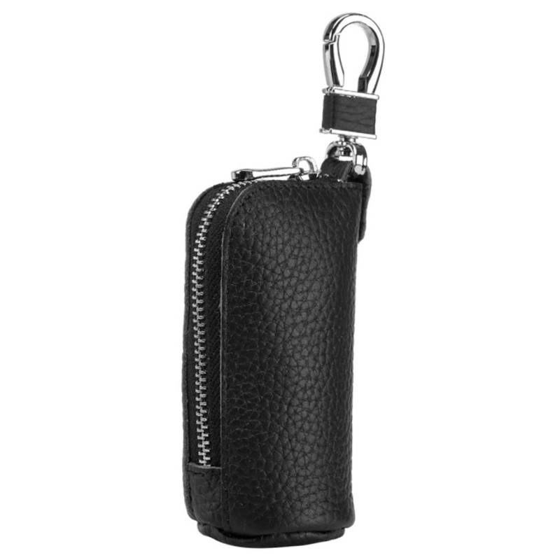 FRCOLOR 4 Stück Schlüsselbox Auto Key Fob -Abdeckung Montierter Schlüsselhalter Schlüsselanhänger Schlüssel-Organizer-Fall Schlüssellärm Key Fob Zipper Fall Schwarz Rindsleder von FRCOLOR