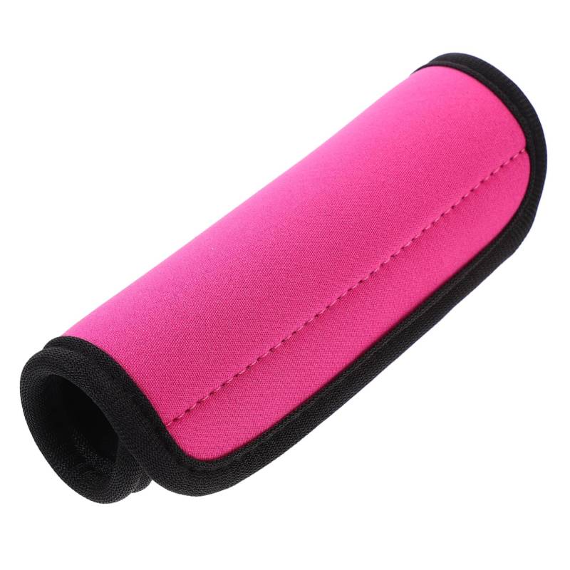 FRCOLOR Gepäckgriffabdeckung Neopren Gepolsterte Griffhüllen Taschen Gepäckgriffhülle Taschengriff Farbig Faltbar Rosa Kofferschutz Gepäckaufkleber Koffergriff Schwarz von FRCOLOR