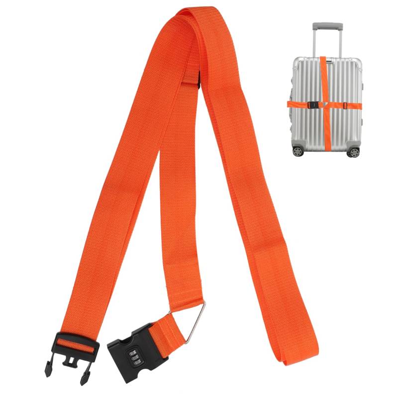 FRCOLOR Koffergurte Reisegurte Reisen Utility-Riemen mit Schnalle Koffer Schnallenriemen Reisezubehör Gepäckbänder Gepäckband Reisegepäckgurt Gürtelgurt Oxford-Stoff Orange von FRCOLOR