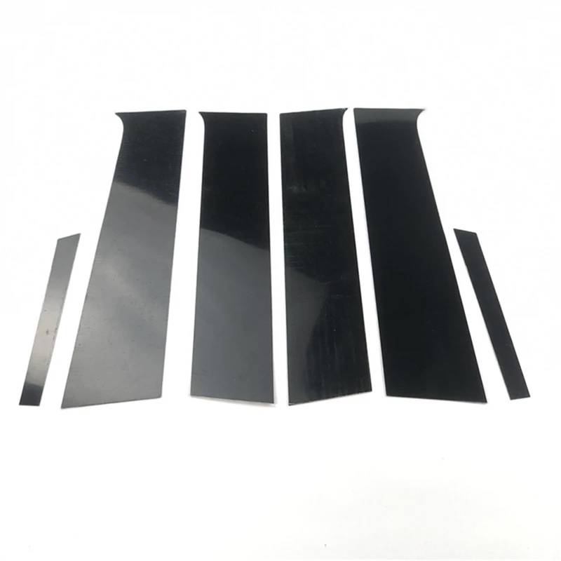 6 Stücke Glänzend Schwarz Auto Säulenpfosten Tür Fensterverkleidung Aufkleber Außenteile for Aveo Limousine 2011 2012 2013-2015 von FREAZE