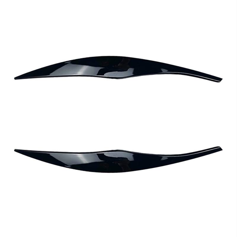 FREAZE 2 Stücke Carbon Look Scheinwerfer Augenlid Augenbrauen Abdeckung Dekorative Aufkleber Passend for 3er E90 E91 2005-2011 Limousine/Touring Body Kits (Color : Gloss Black) von FREAZE